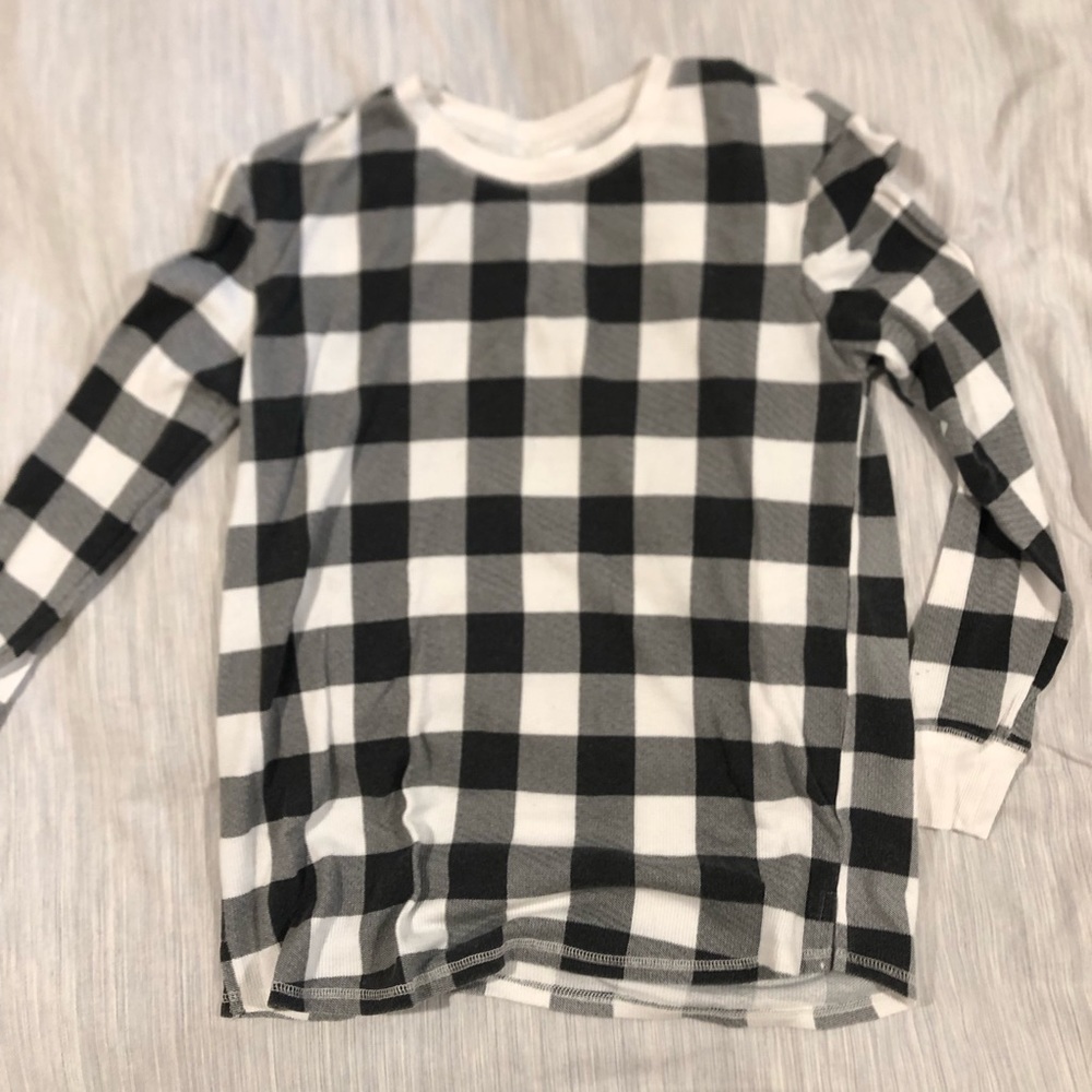B&W Plaid PJ Top